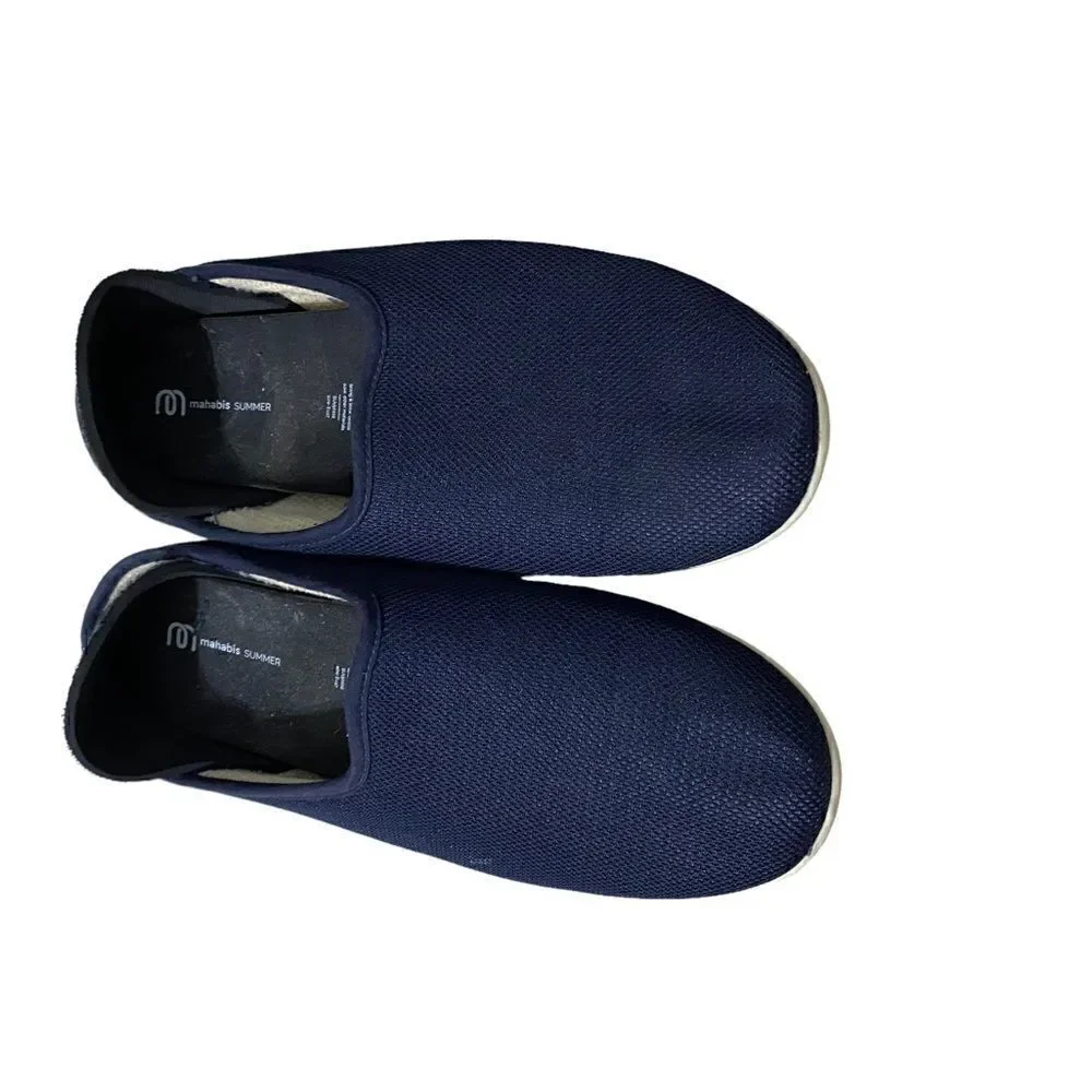 Mahabis Men 47 Size 12.5 Slippers Summer Blue Mesh Slip On Shoes Rubber Sole